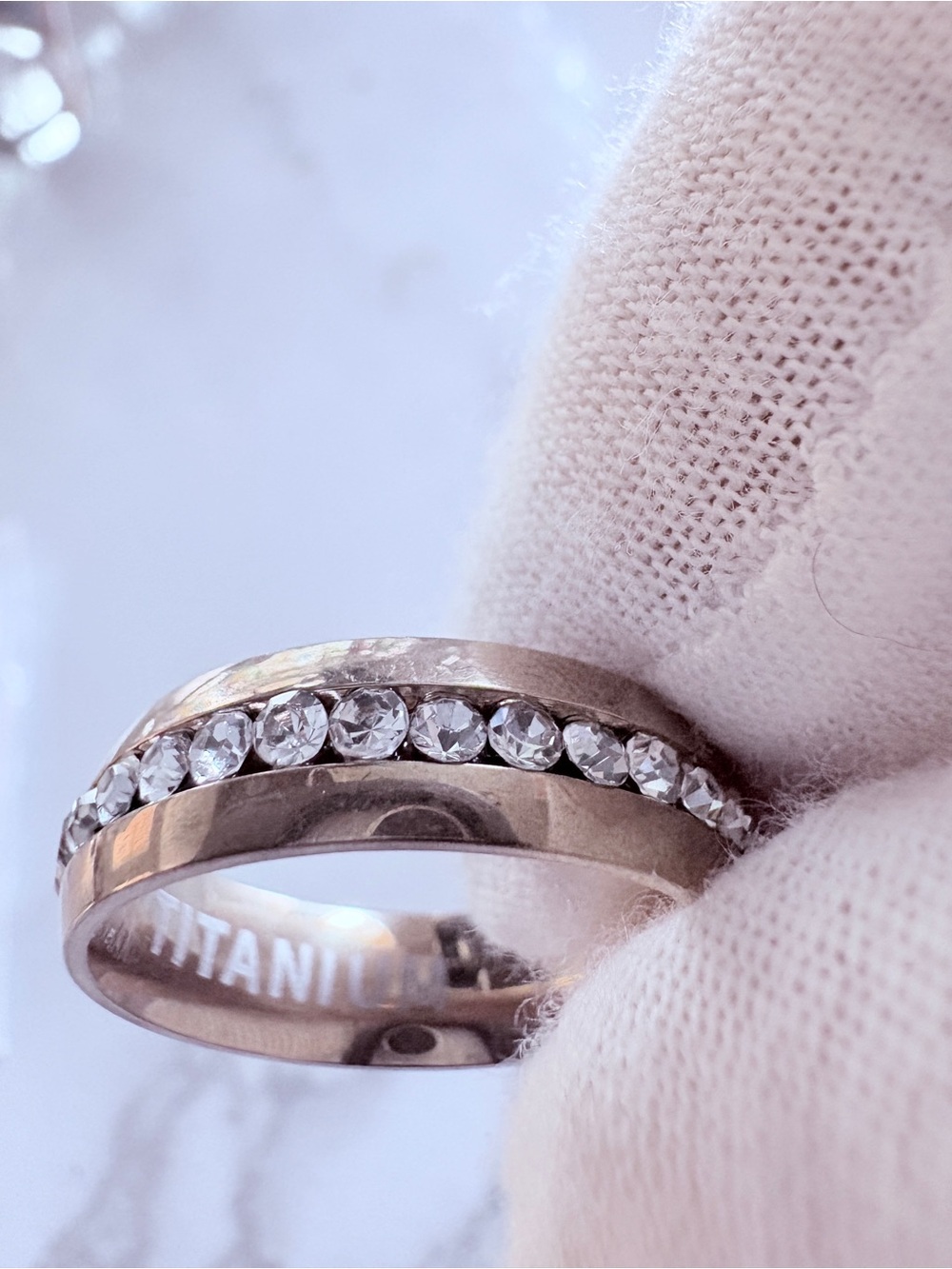 Crystal-Set Rose Gold Women's Bandq